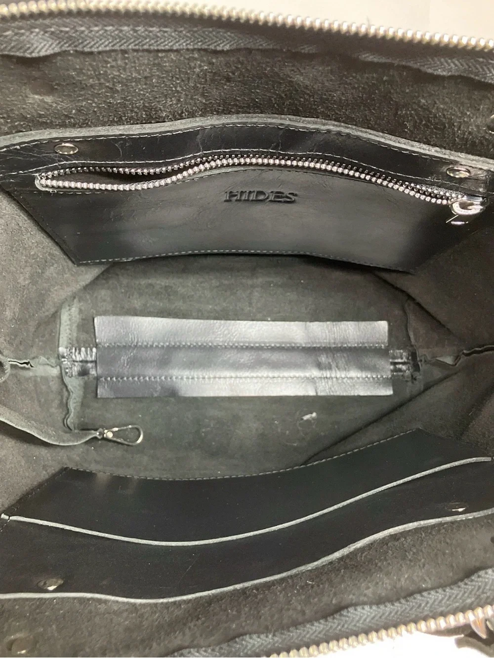 Hides sleek black